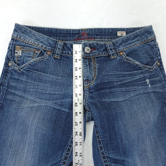 MEK DNM USA New Mazatlan CAPRI Buckle Crop Pants Denim Jeans Size 29 - Picture 6 of 10
